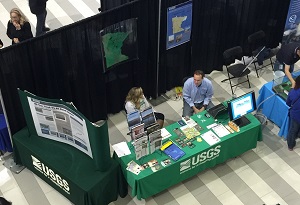 USGS Scientists Aliesha Diekoff and James Fallon participate in Government on Display at the Mall of America.