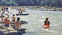 Picture of people enjoying recreation in the Chattahoochee River, Atlanta, Ga. 