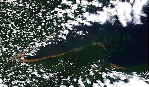 MODIS image over Lake Superior, after the storm.  June 22, 2012.