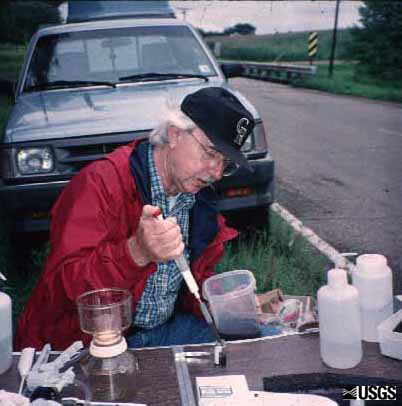 Photo of periphyton sample processing