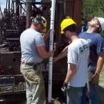 Jared Trost, John Greene, and Brent Mason installing a new vapor well during the 2012 Field Session (2)