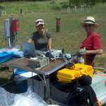 Natasha Sihot and Joel Atwater collecting vapor samples during the 2012 Field Session