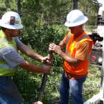 Brent and Dave install a well with the geoprobe